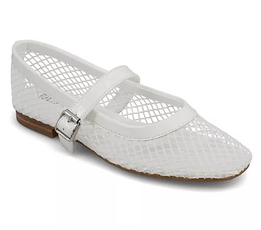 MIA Shoes Mary Jane Mesh Flats - Rayza - QVC.com | QVC