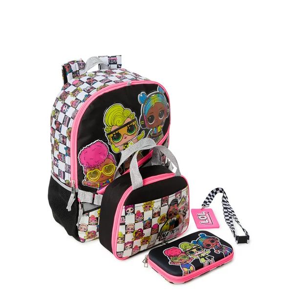 MGA L.O.L Surprise! Girls with Lunch Bag 4-Piece Set Pink Checker Print - Walmart.com | Walmart (US)