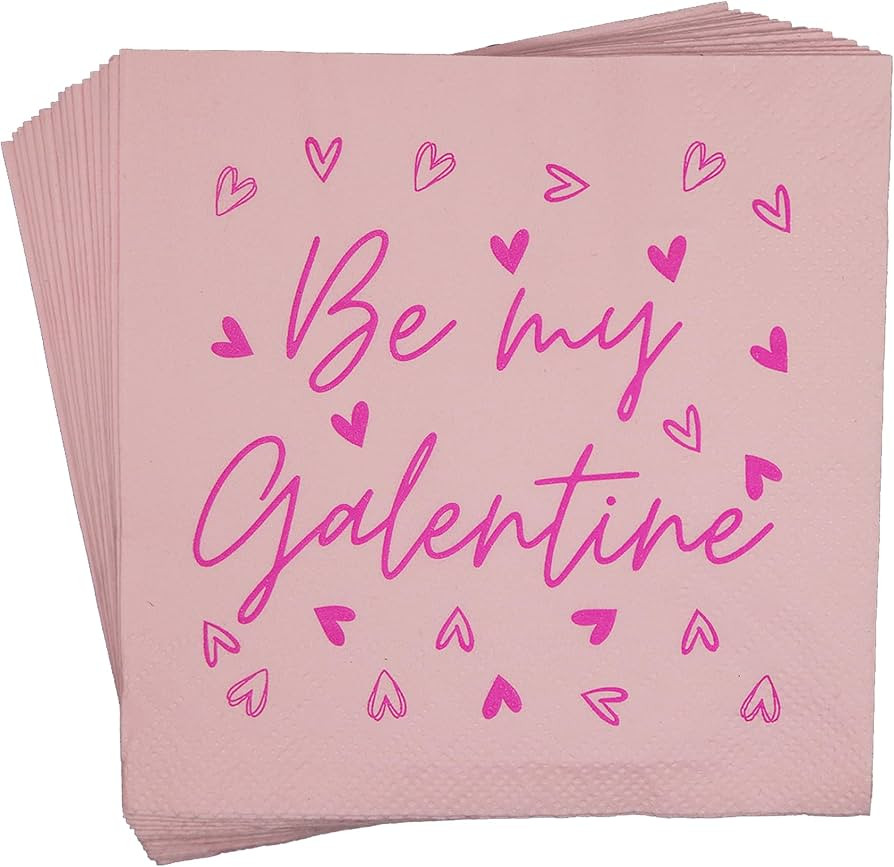 Be My Galentine Napkins, Pink Happy Galentines Day Napkins, Galentines’s Day Decorations(5 x 5 ... | Amazon (US)