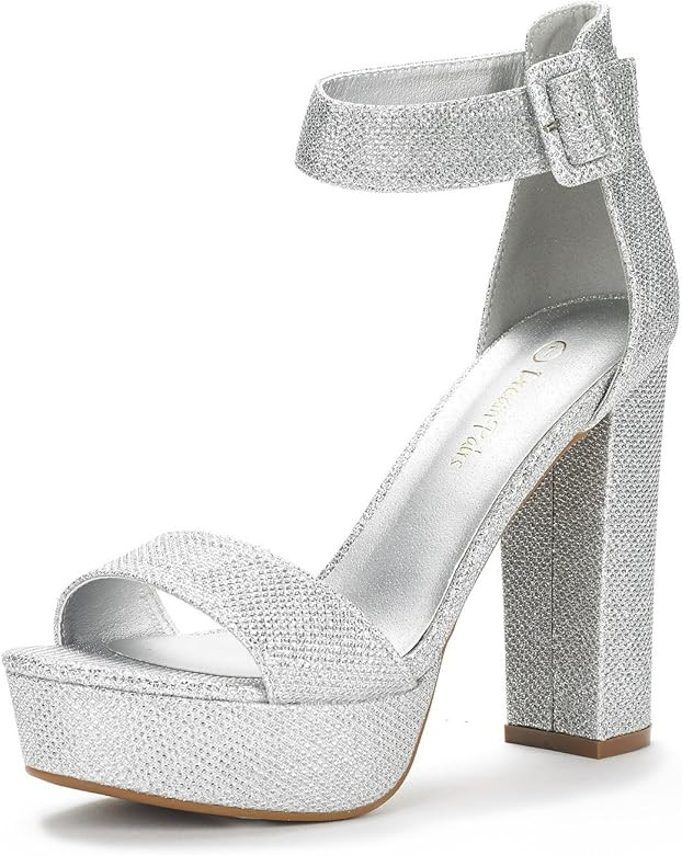 DREAM PAIRS Women's Hi-Lo High Heel Platform Pump Sandals | Amazon (US)
