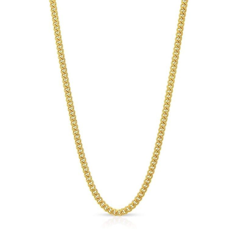 10K Yellow Gold Solid Miami Cuban Curb Link Necklace Chains 1MM - 2.5MM, 16" - 30", Gold Chain fo... | Walmart (US)