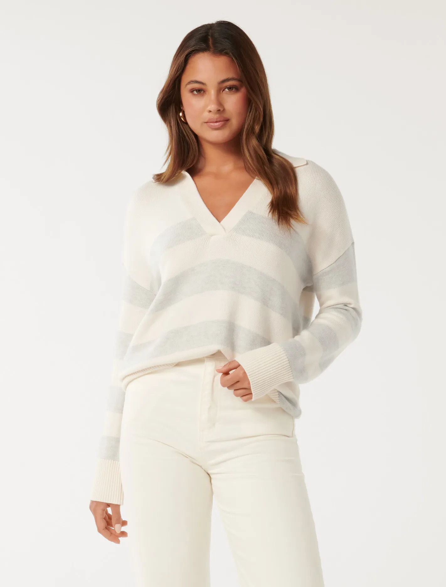 Nicole Stripped Polo Sweater | Ever New (CA)