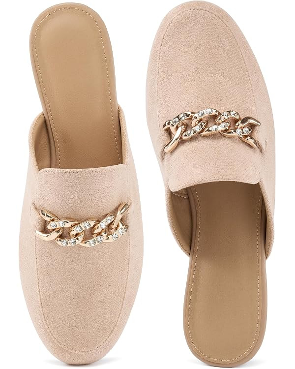 Ecetana Women's Mules Suede Flats: Comfortable Slip On Backless Loafers | Amazon (US)