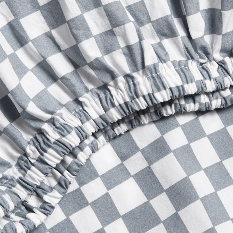 Venice Cloudy Blue Organic Cotton Baby Crib Fitted Sheet by Leanne Ford + Reviews | Crate & Kids | Crate & Barrel