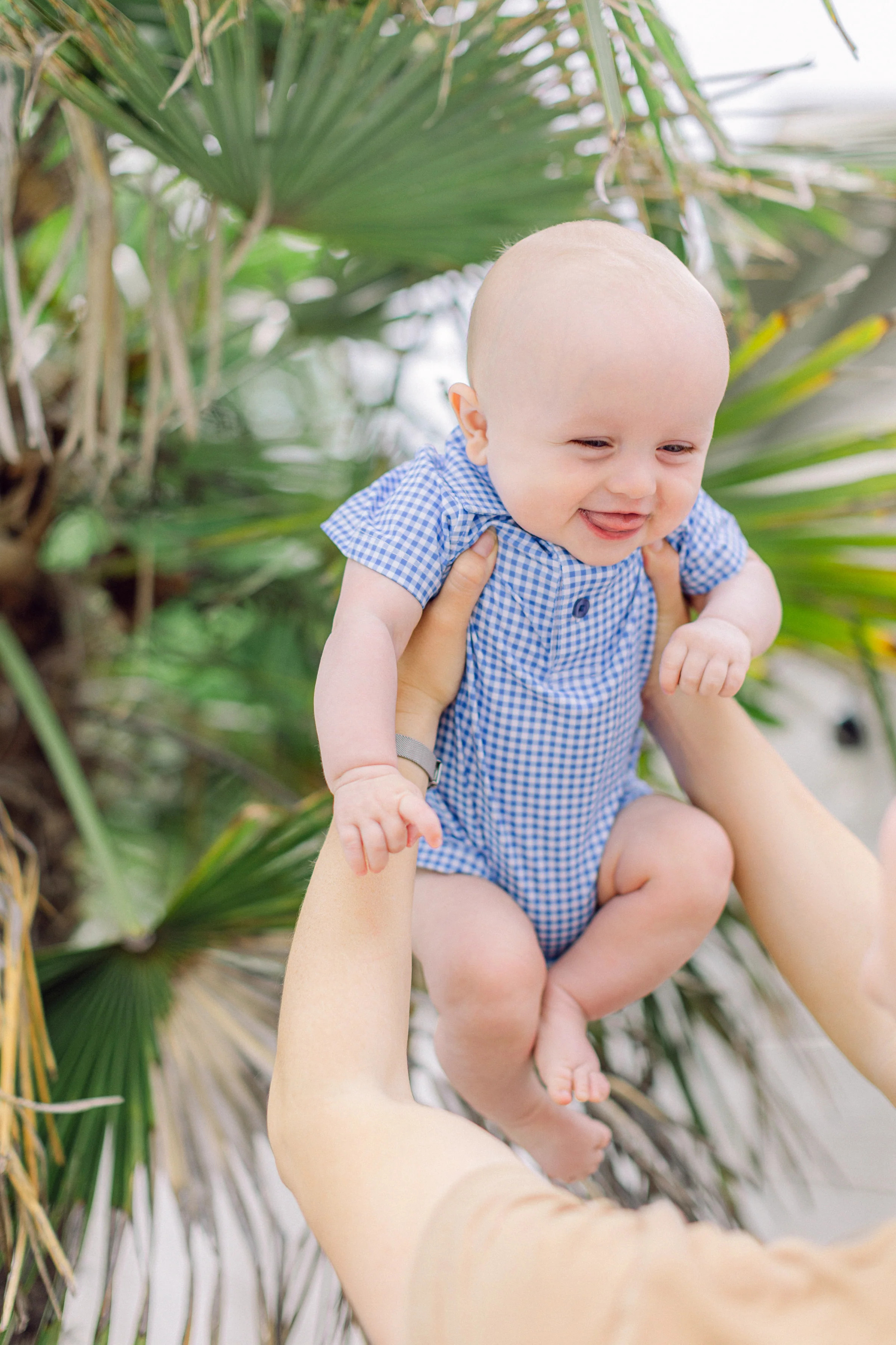 Blue Gingham Polo Onesie | Poppy Kids Co