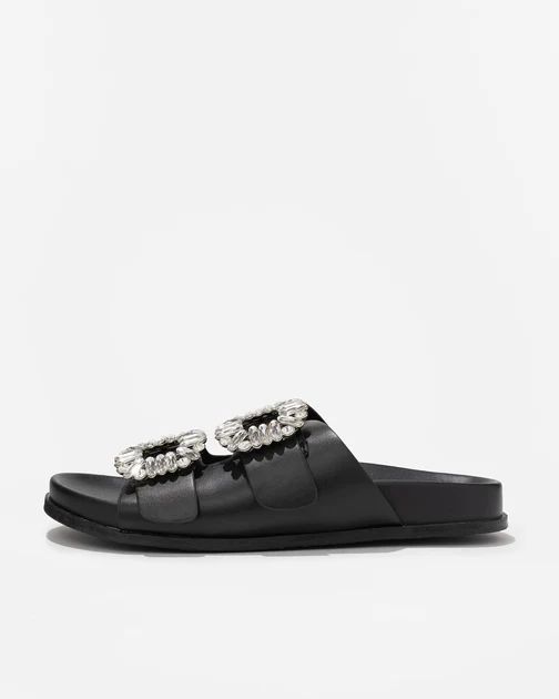 Bridget Crystal Embellished Sandals - Black - SALE | VICI Collection
