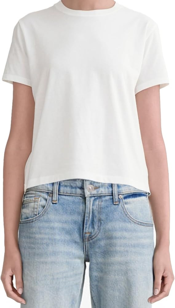 MetHera Women's 100% Cotton Crew Neck T-Shirt - Soft Relaxed Fit Box Cut Casual Tee | Amazon (US)