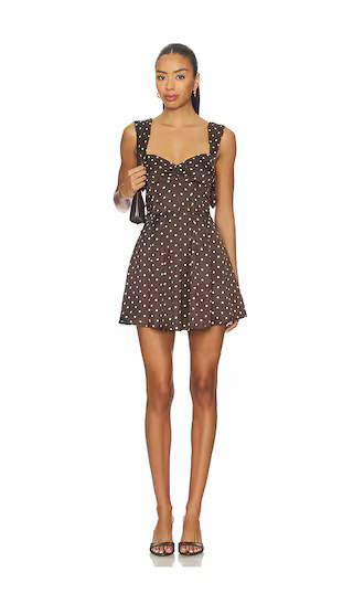 For Love & Lemons August Mini Dress in Chocolate. - size M | Revolve Clothing (Global)
