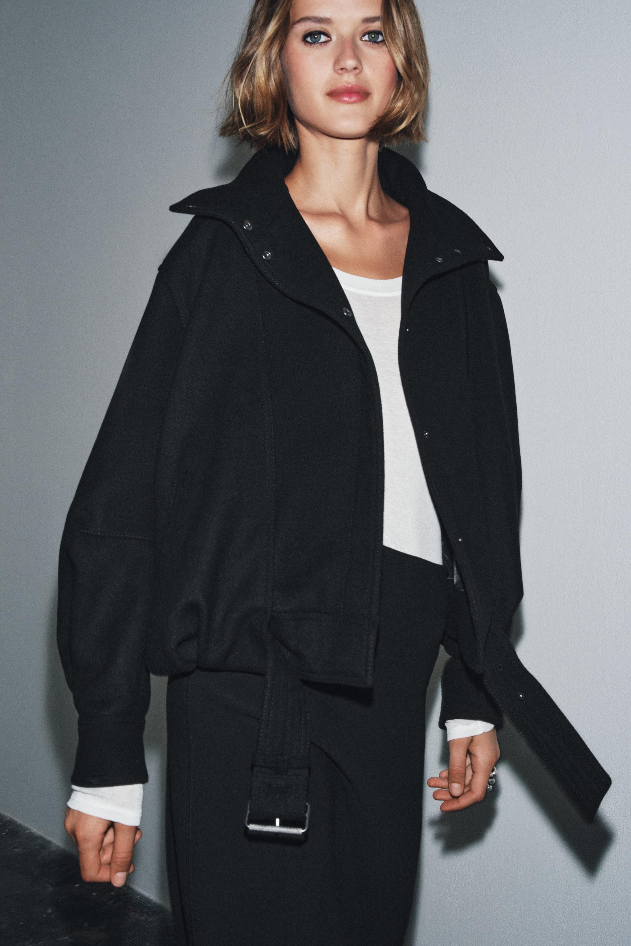 ZW COLLECTION MINIMAL WOOL BOMBER JACKET | Zara US