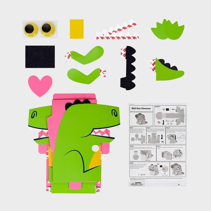 37pc Valentine's Day Dinosaur Mailbox Paper Craft Kit - Spritz™ | Target