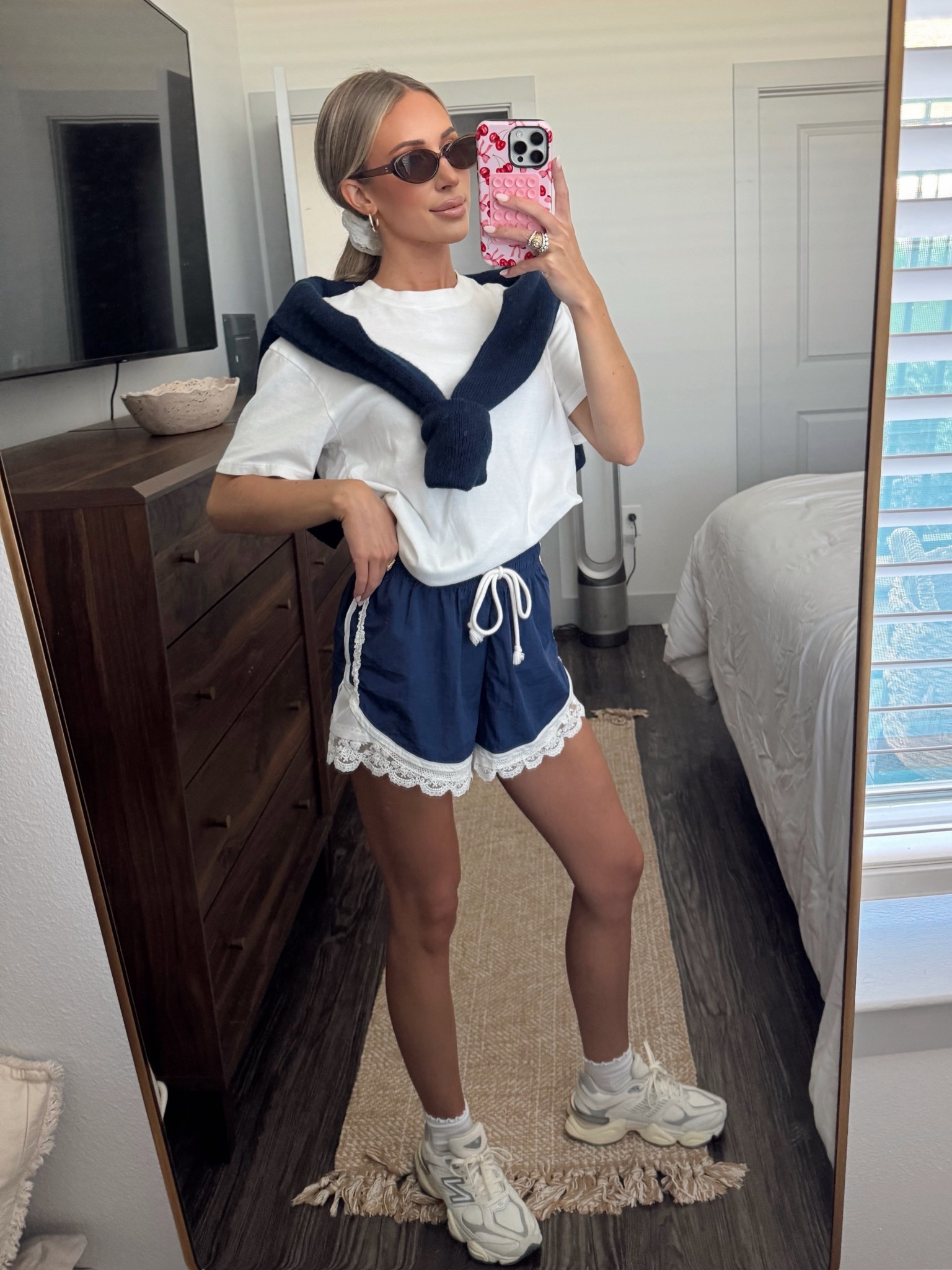 These shorts are TOO CUTE!!! 
Wearing XXS in shorts
Wearing XS in tshirt

Loungewear. Athleisure. Fall transition outfit. Ootd. Weekend style. Casual outfit. Shorts  

#LTKFindsUnder100 #LTKPetite #LTKActive