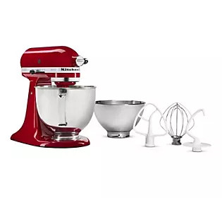 KitchenAid 5-qt Artisan Stand Mixer w/ Pastry Beater and Flex Edge - QVC.com | QVC