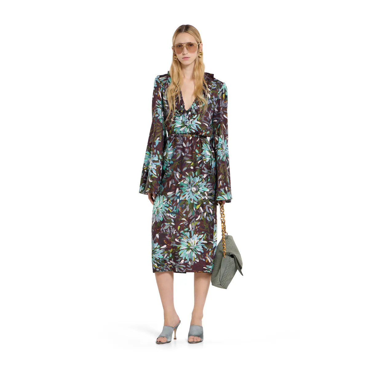 Gucci - Printed silk twill dress | Gucci (US)