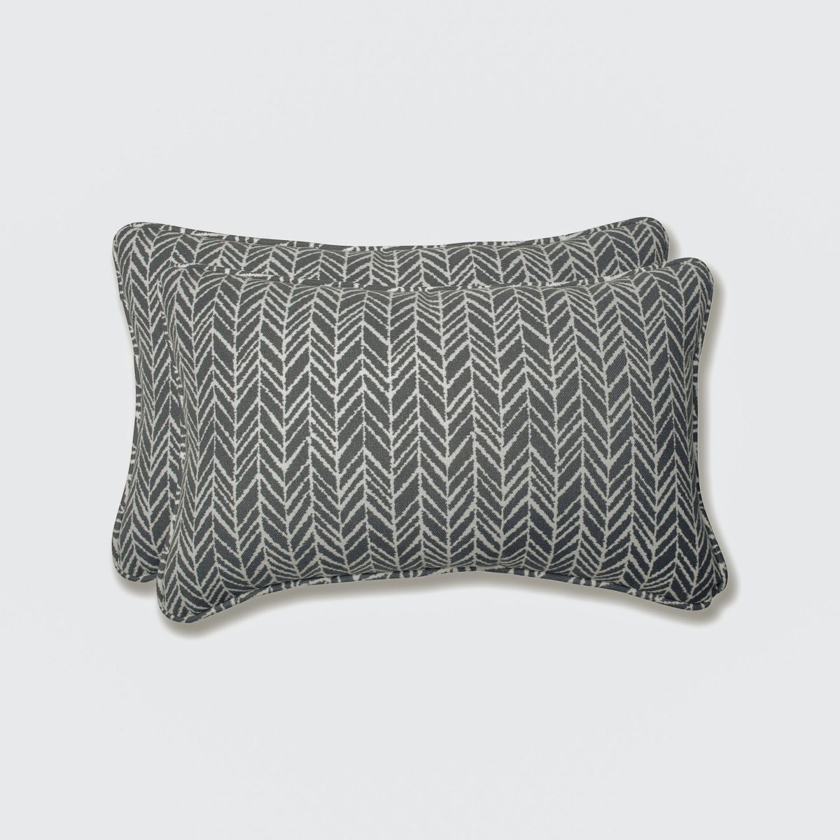 Outdoor/Indoor Herringbone Rectangular Throw Pillow Set of 2 - Pillow Perfect | Target