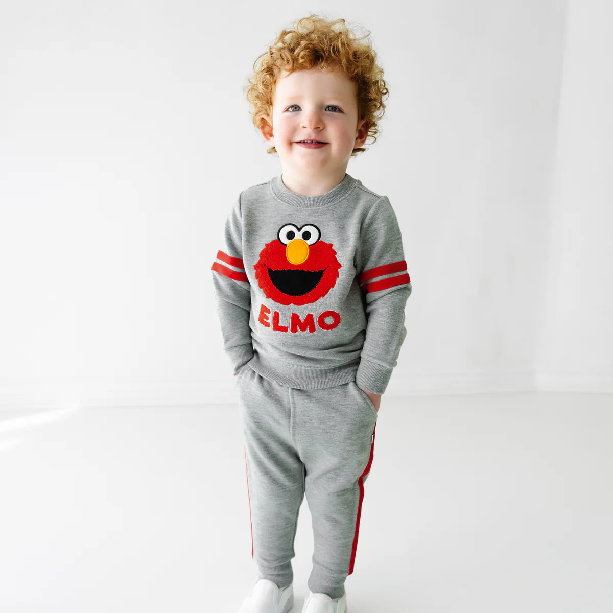 Sesame Street Elmo Crewneck Sweatshirt + Jogger Set | Little Sleepies