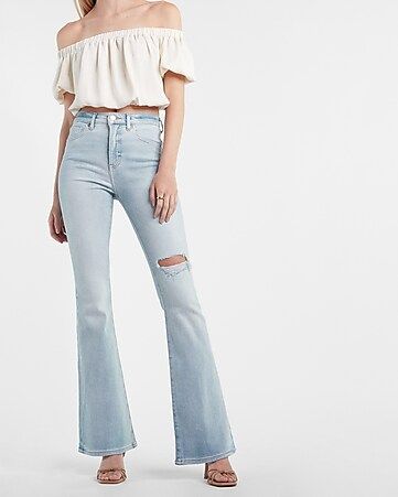 High Waisted Light Wash Straight Jeans | Express