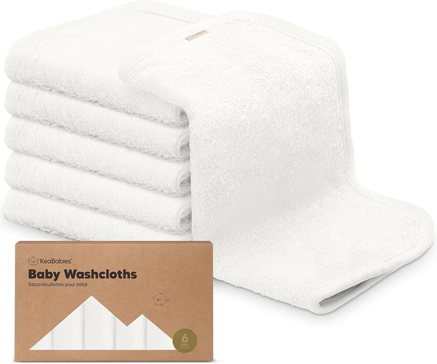6-Pack Organic Baby Washcloths - Soft Viscose from Bamboo Washcloth, Baby Wash Cloths, Baby Wash ... | Amazon (US)