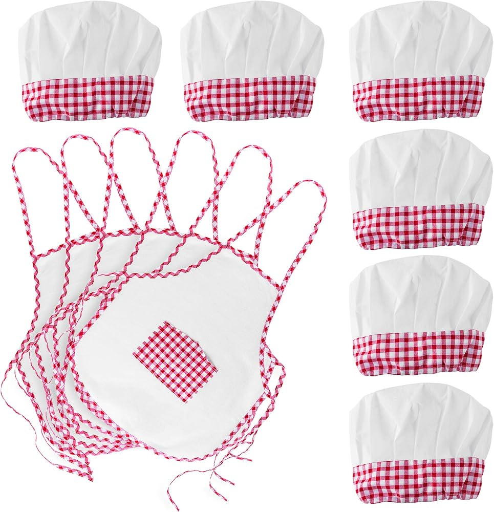 Super Z Outlet 12pc Set Complete Kids Cooking and Baking Apron With Pocket and Chef Hat Dress Up ... | Amazon (US)
