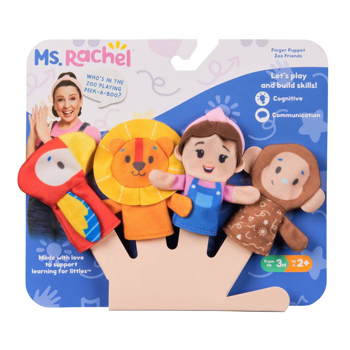 Ms. Rachel Finger Zoo Puppet Friends Set - 4pk | Target