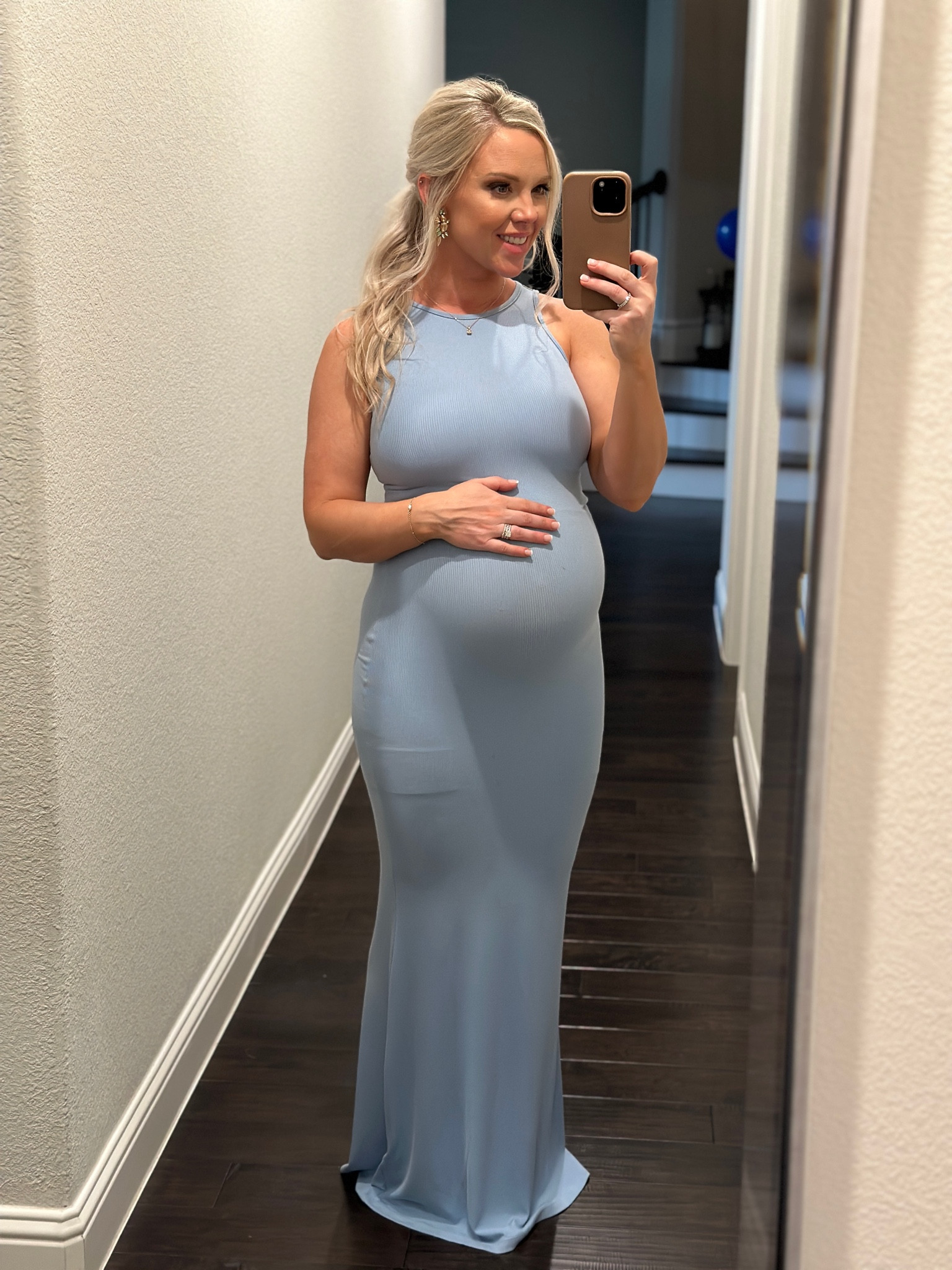 Maternity, amazon, maxi dress, bodycon, skims dupe, baby shower, boy baby shower, blue dress. 

#LTKstyletip #LTKbaby #LTKbump