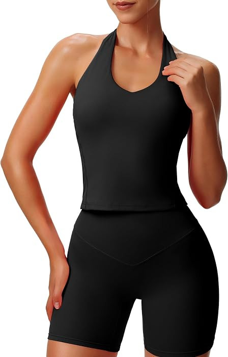 Aoxjox Women's Workout Hailey Halter Tank Tops | Amazon (US)