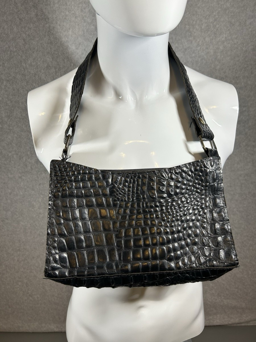Two Bar West Black Leather Shoulder Bag Purse | eBay US