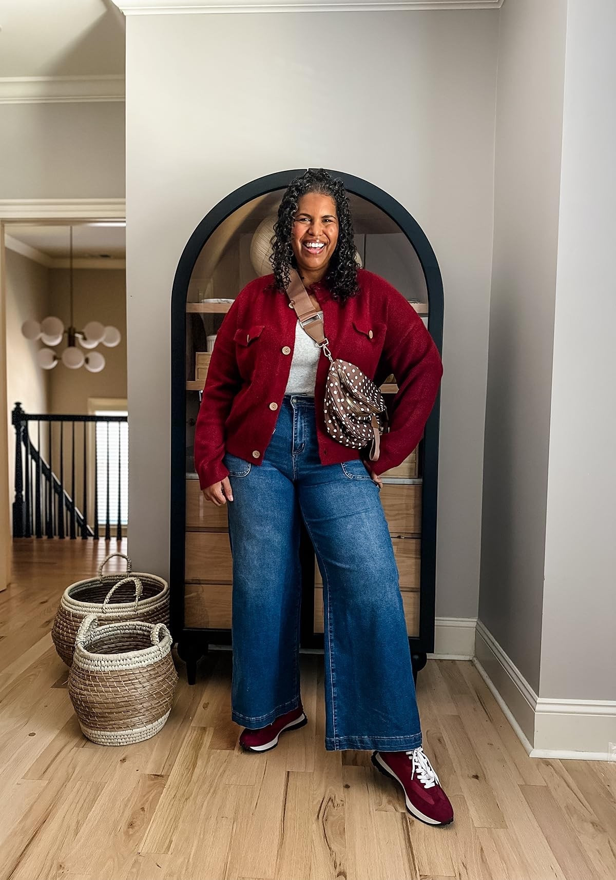 Just added these comfy jeans to my wardrobe. Loving the wide leg style and the memory foam insole on the sneakers. Wearing size xxl in cardigan and jeans (nice and stretchy) #amazonfashion #plussizestyle #ootd

#LTKFindsUnder100 #LTKPlusSize