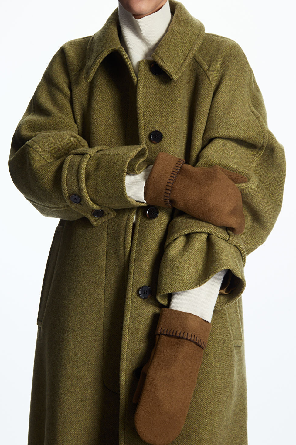 WOOL-BLEND MITTENS - BROWN - COS | COS (EU)