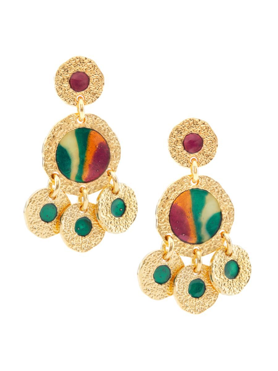 Illusion 24K Gold-Plate & Enamel Earrings | Saks Fifth Avenue