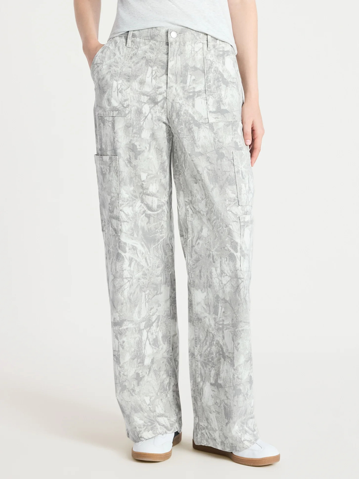 No Boundaries Cargo Wide Leg Jeans, 31.5" Inseam, Women's | Walmart (US)