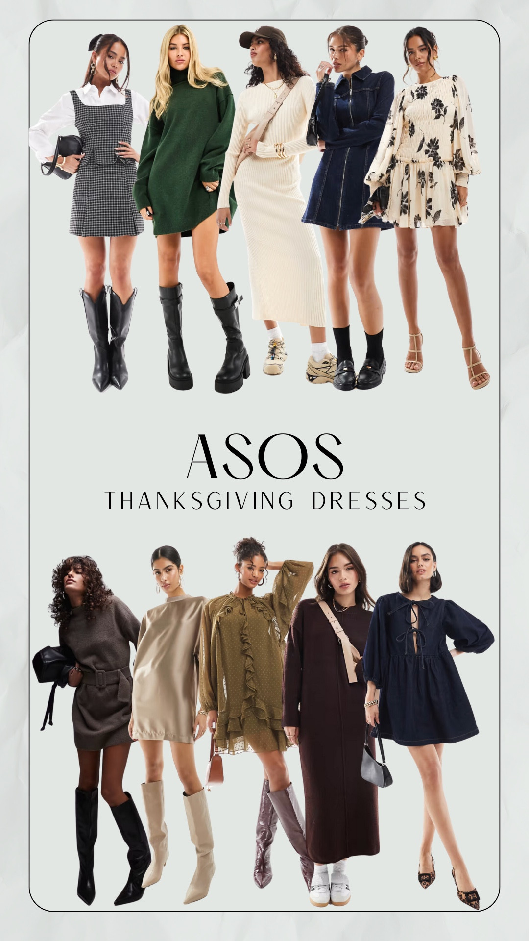 ASOS has so many cute dresses for fall and especially for Thanksgiving!

Mini dress. Maxi dress. Trending. Holiday

#LTKFindsUnder100 #LTKHoliday #LTKSeasonal