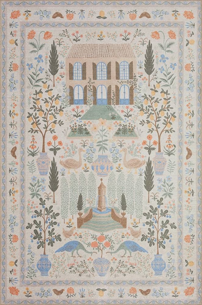 Loloi Rifle Paper Co Menagerie Cream 5'-0" x 7'-6" Area Rug | Amazon (US)