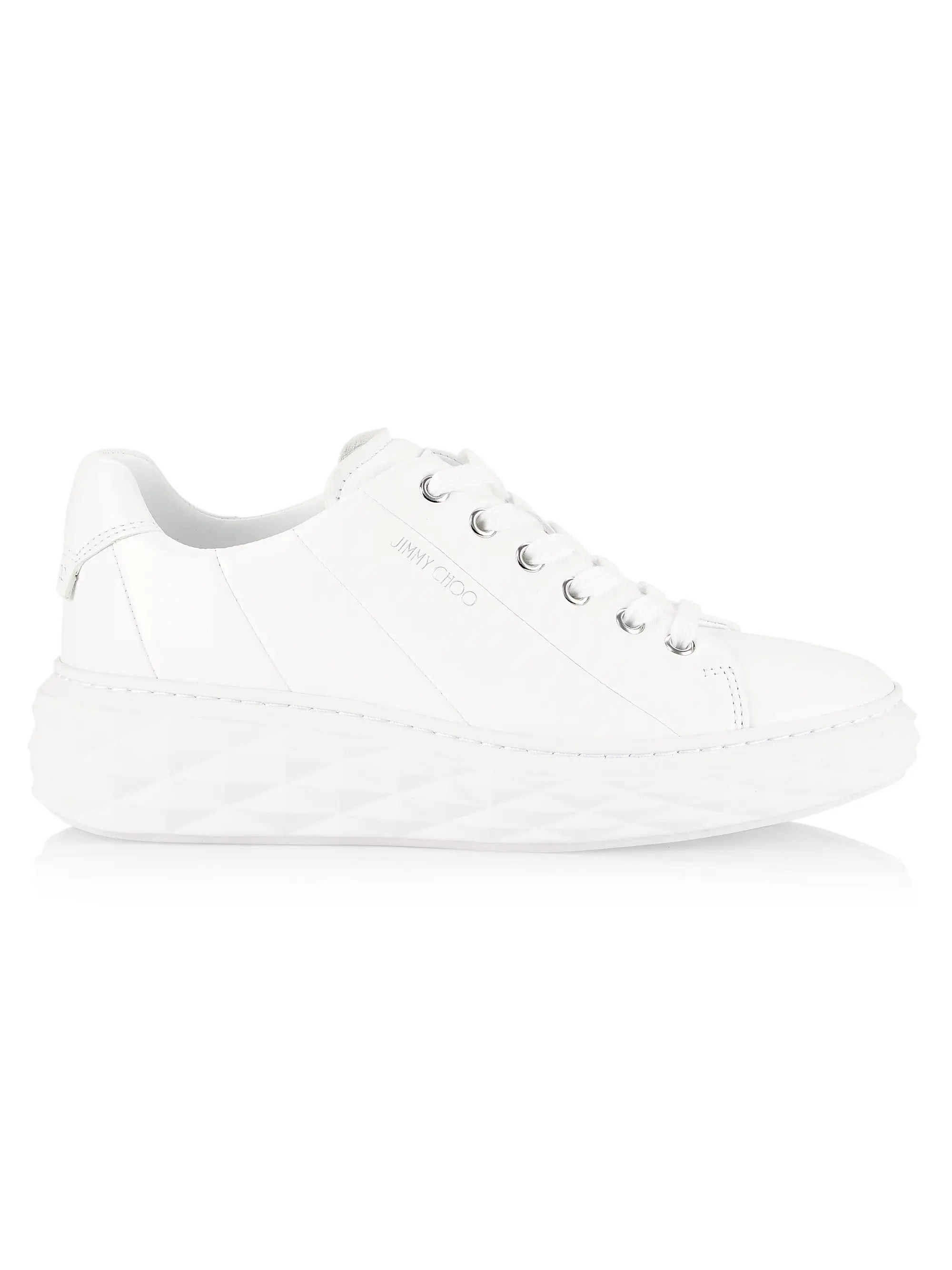 Jimmy Choo Diamond Light Leather Low-Top Sneakers | Saks Fifth Avenue | Saks Fifth Avenue