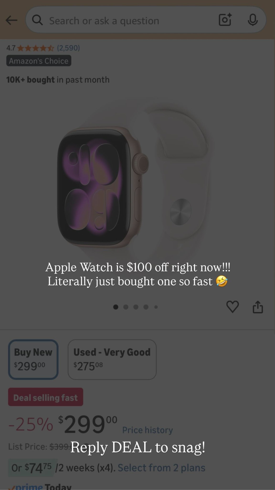 Apple Watch is $100 off right now!!! Literally just bought one so fast 🤣  l