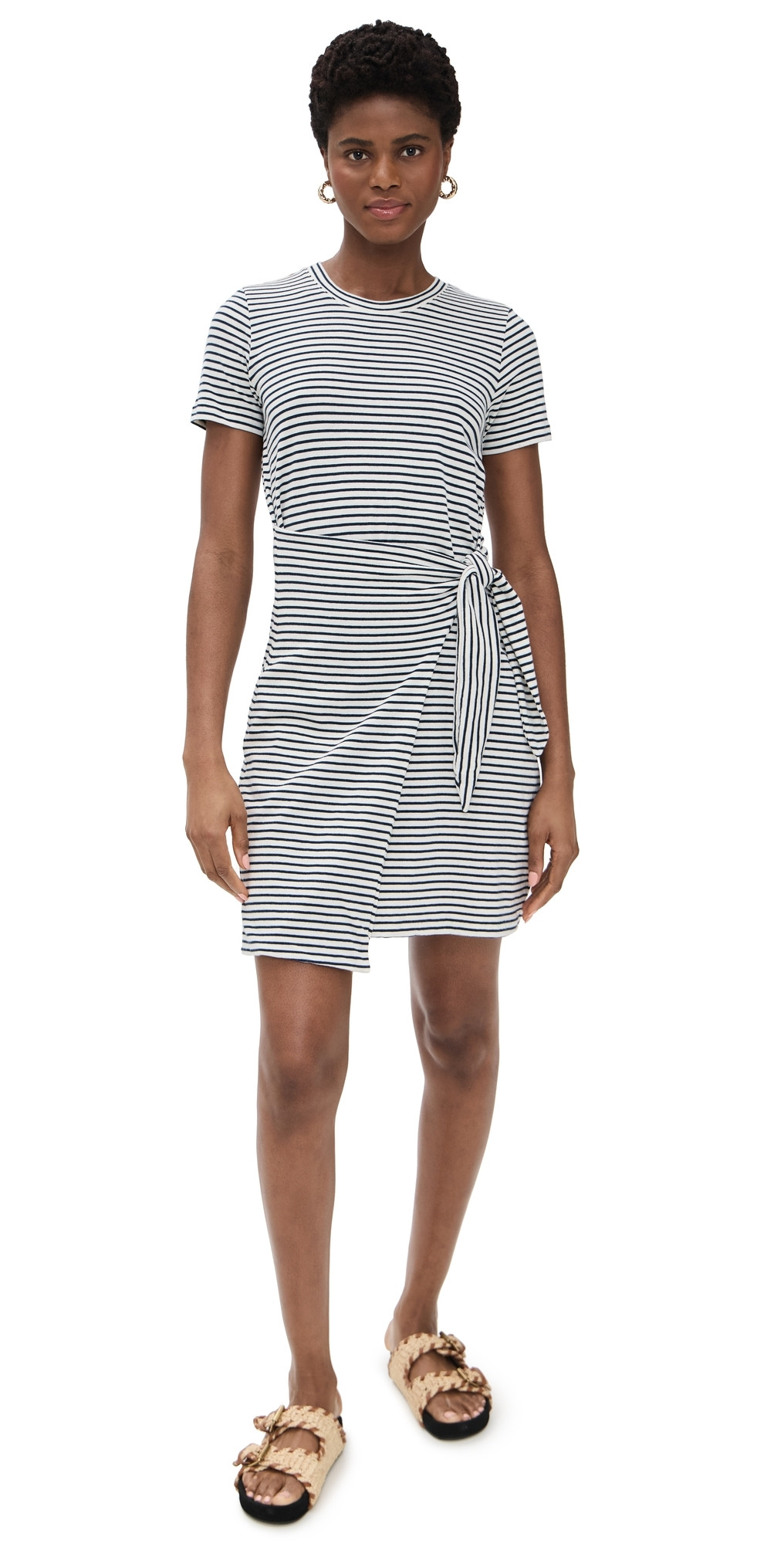 RAILS Edie Dress Ivory Navy Micro Stripe L | Shopbop