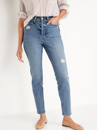 Higher High-Waisted Button-Fly O.G. Straight Jeans for Women | Old Navy (US)