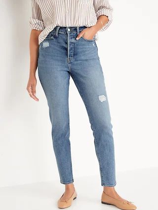 Higher High-Waisted Button-Fly O.G. Straight Jeans for Women | Old Navy (US)