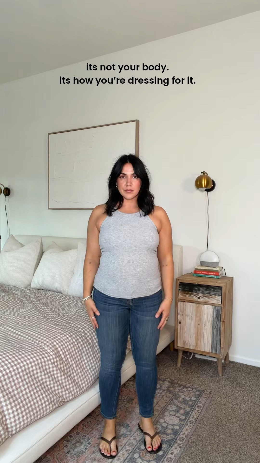 Notice how much better the last outfit is for my body and skin tone? Size L petite in the lightweight jeans! Tops size L. Code NINAXSPANX gets ya 15% off. 

#LTKootd #LTKMidsize #LTKmomlife