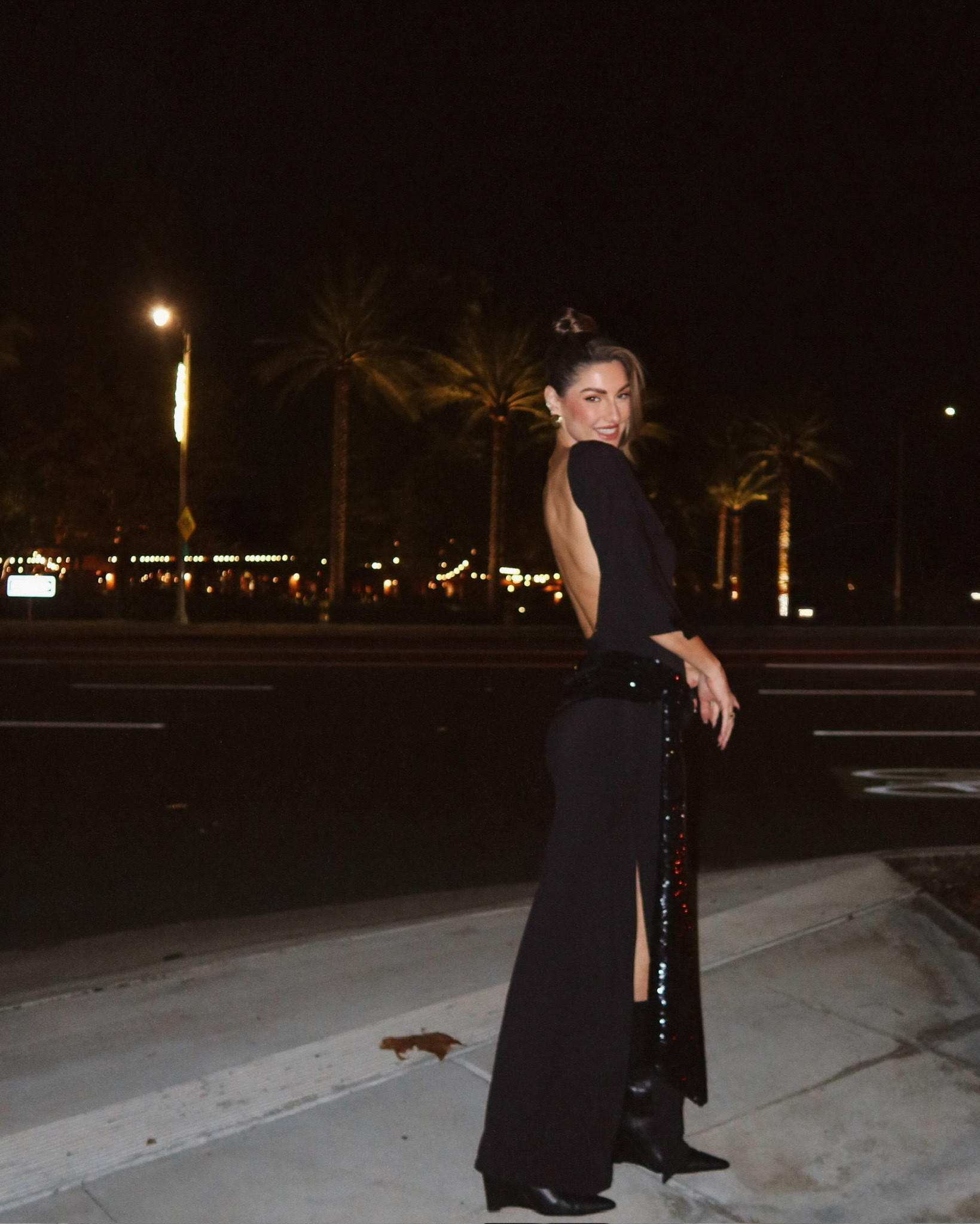 Wearing this chic backless dress for a night out 🖤 

 #LTKHoliday #LTKootd #LTKSeasonal