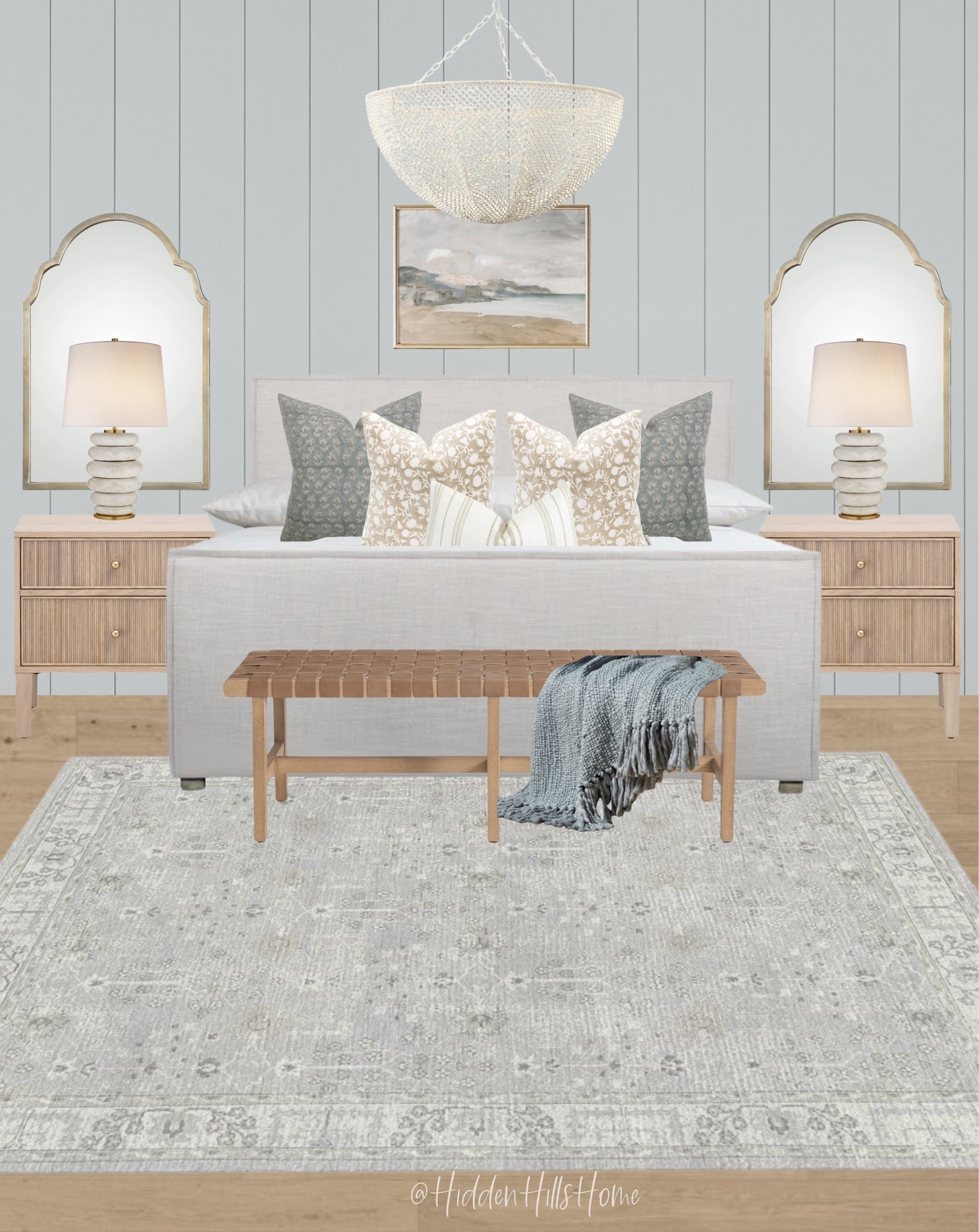 Bedroom decor, bedroom mood board, master bedroom design, e-design, home decor ideas, bedroom inspiration #bedroom
Wall color is SW Misty

#LTKSaleAlert #LTKHome #LTKSeasonal