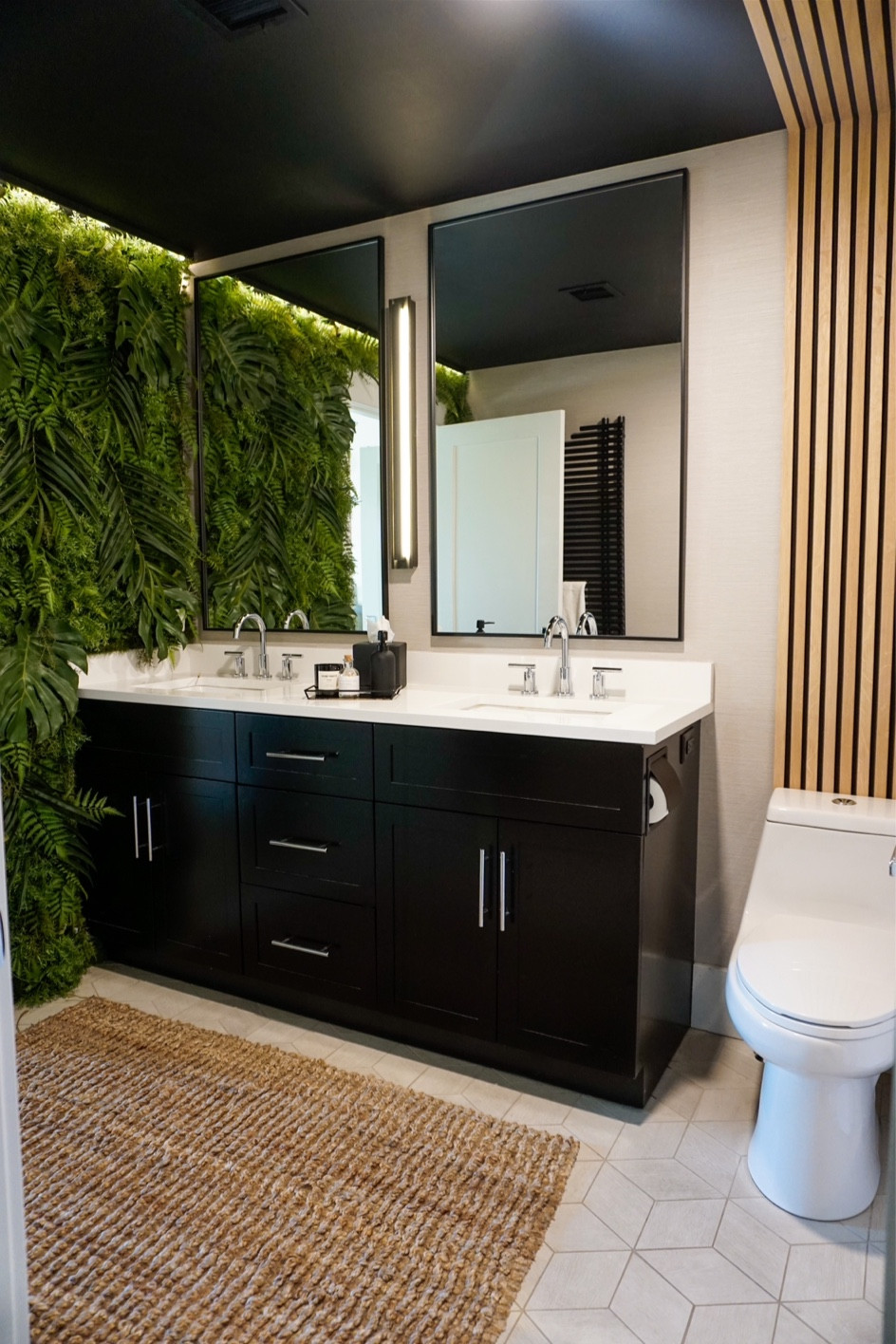 Wood panels are from the wood veneer hub. Sconce is from RH.