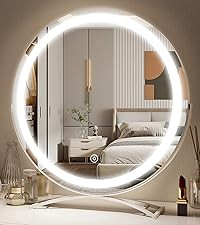 Vierose 20 inch Large Vanity Makeup Mirror with Lights, 3 Color Lighting Modes | Round Lighted Up... | Amazon (US)