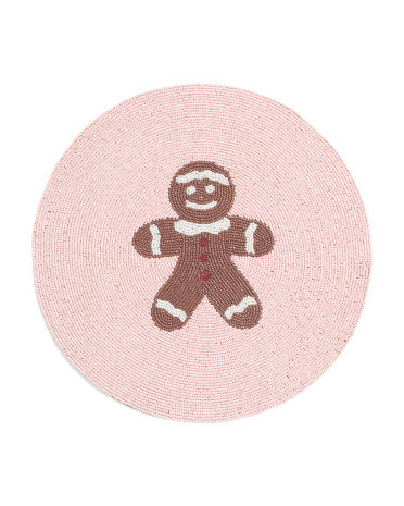 Gingerbread Round Beaded Placemat | TJ Maxx