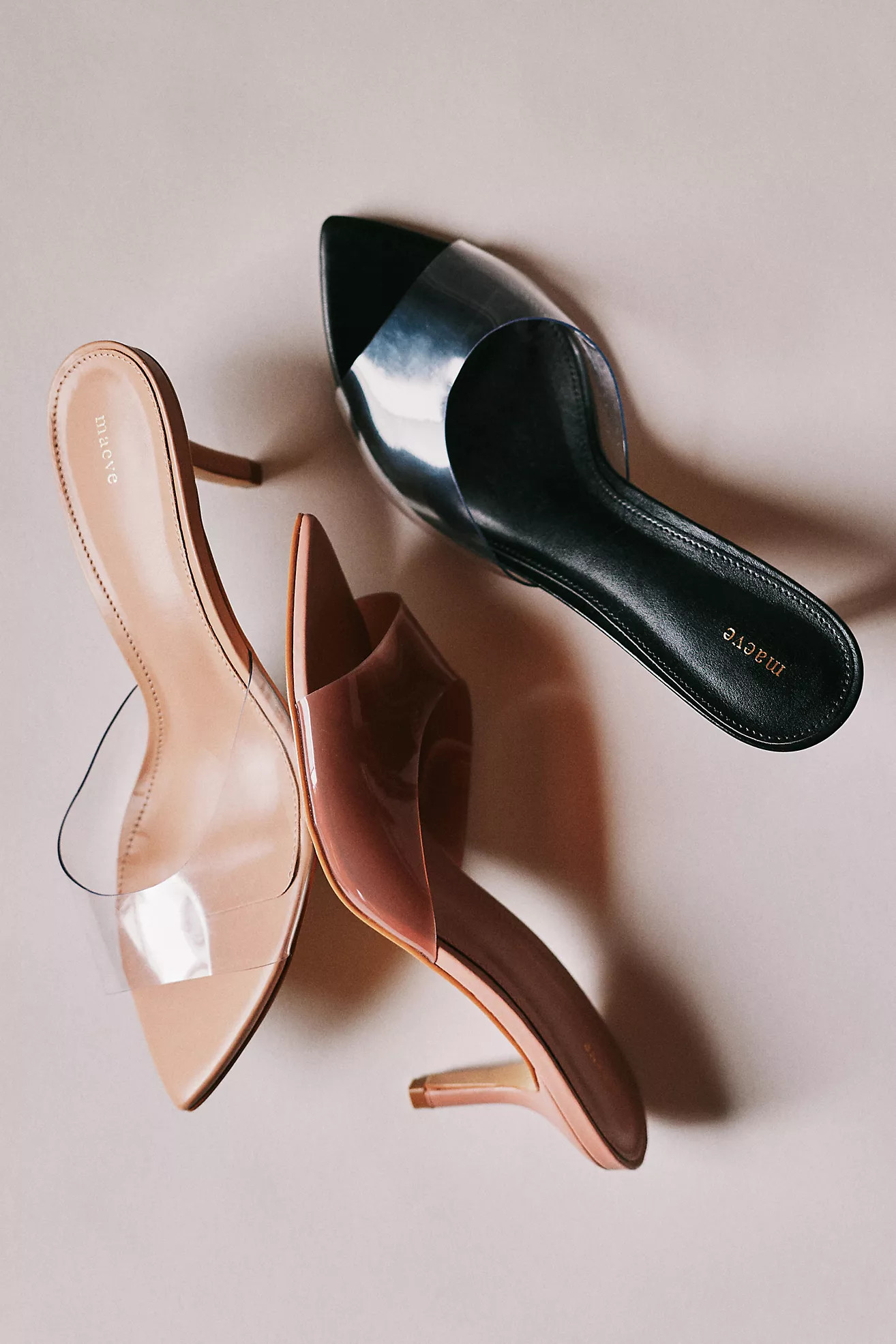 Maeve PVC Pointed-Toe Mule Heels | Anthropologie (US)
