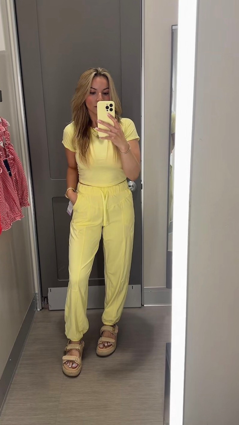 This lightweight comfy jogger set reminds me of FP! Loving the butter yellow! Love cute & comfy outfits for everyday mom life and sports mom outings 

Top: M (size up!)
Joggers: S

#LTKmomlife #LTKgrwm #LTKootd