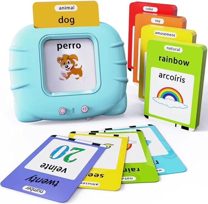 Lapare Spanish and English Bilingual Audible Flash Cards Toy with Music, Learn Spanish and Englis... | Amazon (US)