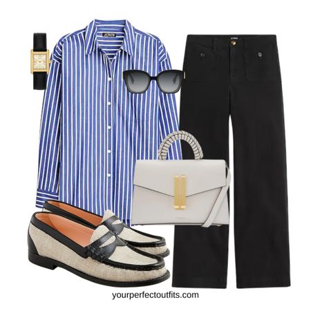 Spring outfit ideas with a blue striped shirt 
Chic and elegant spring outfit for office 

A must have In Your spring wardrobe 

#LTKstyletip #LTKsalealert #LTKworkwear