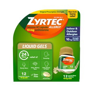 Zyrtec 24HR Allergy Relief Liquid Gels, 10mg Cetirizine HCl, 12 Count | CVS Health