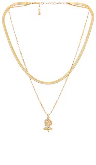 Rose Pendant Necklace in Gold | Revolve Clothing (Global)