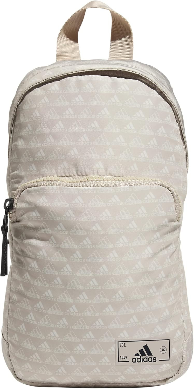 adidas Essentials 2 Sling Crossbody Bag, BOS Mini Monogram Wonder Beige/Black, One Size | Amazon (US)